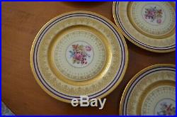 Set of 8 Heinrich & Co. Selb Bavaria Gold Encrusted Dinner Plates 11 Porcelain
