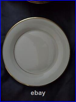 Set of 8 Lenox Eternal Dinner Plates, 24K Gold Trim, EUC