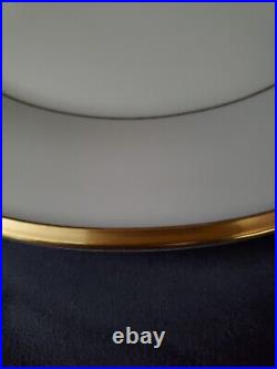 Set of 8 Lenox Eternal Dinner Plates, 24K Gold Trim, EUC