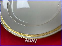 Set of 8 PCS. Lenox Dinner Plates- Ivory Porcelain Gold Rim-7 T53