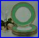 Set-of-8-Royal-Doulton-Green-and-Gold-Laurel-Rims-China-10-1-4-Dinner-Plates-01-sy