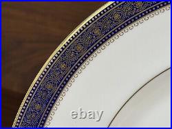 Set of (8) Royal Doulton ROCHELLE Cobalt & Gold Bone China 10 5/8 Dinner Plates