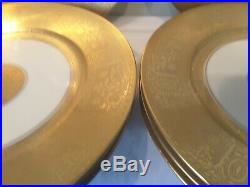 Set of 8 T K Thun Bavaria 24Kt Gold Encrusted Dinner Plates