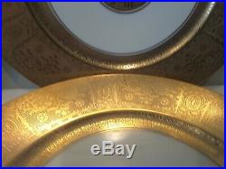 Set of 8 T K Thun Bavaria 24Kt Gold Encrusted Dinner Plates