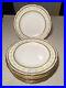Set-of-8-Vintage-CAULDON-Porcelain-10-Dinner-Plates-Green-Floral-Gold-Trim-EUC-01-qlg