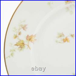 Set of 8 Vintage Haviland Autumn Leaf 10.25 Dinner Plates Maple Leaves Gold