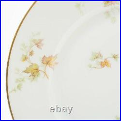 Set of 8 Vintage Haviland Autumn Leaf 10.25 Dinner Plates Maple Leaves Gold