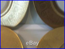 Set of Four T K Thun Bavaria 24Kt Gold Encrusted Dinner Plates