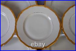 Set of Twelve 12 Hutschenreuther MADELEINE, Gold Encrusted, 9 3/4 Dinner plates