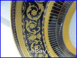 Set of Twelve William Guerin & Co. Limoges Porcelain Cobalt Gilded Dinner Plates