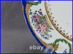 Sevres / Paris Hand Painted Floral Baskets Cherubs King George IV Service Plate