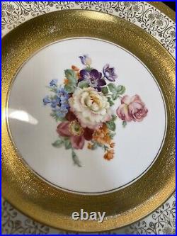 Shelley England Antique 1913 To 1926 6 Field Flowers Gilded Dinner Plates