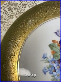 Shelley England Antique 1913 To 1926 6 Field Flowers Gilded Dinner Plates