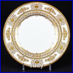 Single Minton Argyle Gold Dinner Plate, gold encrusted, gilt, gilded, Tiffany