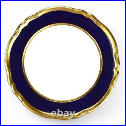 Six Copeland Spode Porcelain Dinner Plates in Blue Lapis and Gold 9 R7287