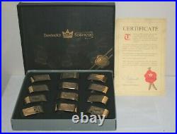 Solingen Bestecke 24 ct Gold Plate Set of 12 Napkin Rings NEW in Box RARE