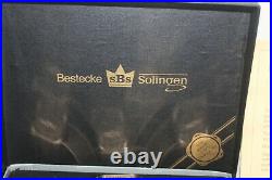Solingen Bestecke 24 ct Gold Plate Set of 12 Napkin Rings NEW in Box RARE