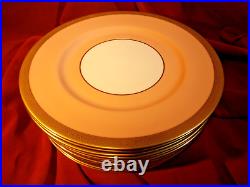 Spectacular Set (12) Lenox 10.5 SALMON PINK / GOLD Dinner Plates ca 1900