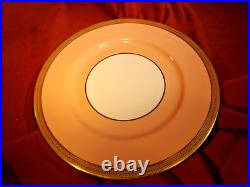 Spectacular Set (12) Lenox 10.5 SALMON PINK / GOLD Dinner Plates ca 1900