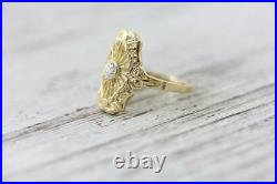 Spiderweb Engagement Vintage Dinner Ring 14k Yellow Gold Plated 1.50 Ct Diamond