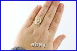Spiderweb Engagement Vintage Dinner Ring 14k Yellow Gold Plated 1.50 Ct Diamond