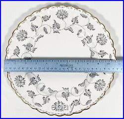 Spode Colonel GREY 7 DINNER Plates 10 3/4 Scalloped Gold Rim England Y7144 HTF