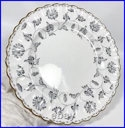 Spode Colonel GREY 7 DINNER Plates 10 3/4 Scalloped Gold Rim England Y7144 HTF