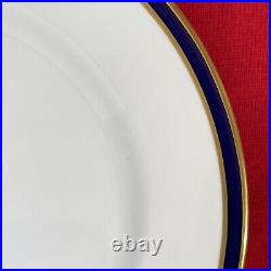 Spode Consul Cobalt SIX 10 5/8 Dinner Plates Bone China England 22 kt Gold