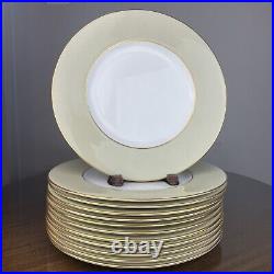 Spode England Dinner Plate Gold Rim Sage Green Set of 12 plates