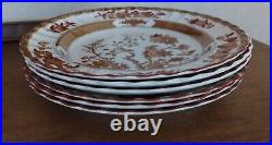 Spode Six Dinner Plates Indian Tree Orange Rust Gold #1730 New Mark, England