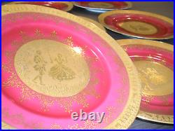 Stunning Set Of 11 J. K. W Carlsbad 24 Karat Gold 10.5 Dinner Cabinet Plates