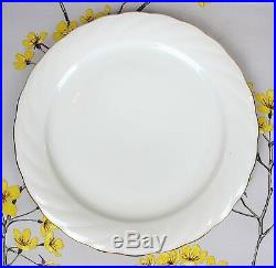 Superb MINT white & gold edge Winterling Roslau DINNER SERVICE for 12 plates etc