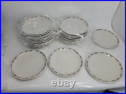 Syracuse China DEVILLE GREEK KEY & WHEAT 25 9 DINNER PLATES Black Gold 1958