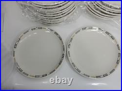 Syracuse China DEVILLE GREEK KEY & WHEAT 25 9 DINNER PLATES Black Gold 1958