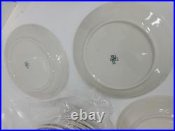 Syracuse China DEVILLE GREEK KEY & WHEAT 25 9 DINNER PLATES Black Gold 1958