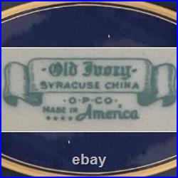 Syracuse China Old Ivory Royal Court Cobalt Blue Dinner Plates 6pc USA 10.5dia