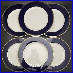 Syracuse China Old Ivory Royal Court Cobalt Blue Dinner Plates 6pc USA 10.5dia