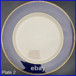 Syracuse China Old Ivory Royal Court Cobalt Blue Dinner Plates 6pc USA 10.5dia