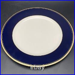 Syracuse China Old Ivory Royal Court Cobalt Blue Dinner Plates 6pc USA 10.5dia