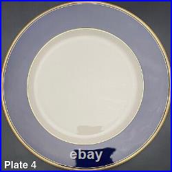 Syracuse China Old Ivory Royal Court Cobalt Blue Dinner Plates 6pc USA 10.5dia