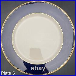 Syracuse China Old Ivory Royal Court Cobalt Blue Dinner Plates 6pc USA 10.5dia