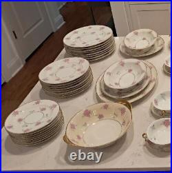 Theodore Haviland Limoges 8 Luncheon, Salad, & Dinner Plates Gold Roses