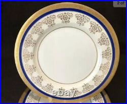 Theodore Haviland Limoges Dinner Plates Gold Encrusted Cobalt Blue Set5 New York