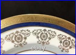 Theodore Haviland Limoges Dinner Plates Gold Encrusted Cobalt Blue Set5 New York