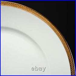 Theodore Haviland Limoges White Gold Encrusted Band Dinner Plates 9.75 6pc