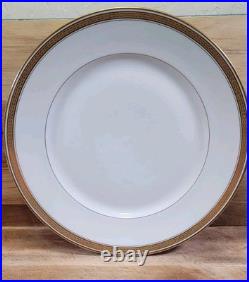 Theodore Haviland Limoges White gold leaf band 10 inch dinner plates Used 7ct Theodore Haviland Limoges White gold leaf band 10 inch dinner plates Used 7ct