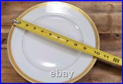 Theodore Haviland Limoges White gold leaf band 10 inch dinner plates Used 7ct Theodore Haviland Limoges White gold leaf band 10 inch dinner plates Used 7ct