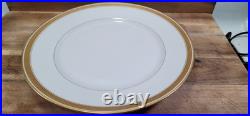 Theodore Haviland Limoges White gold leaf band 10 inch dinner plates Used 7ct Theodore Haviland Limoges White gold leaf band 10 inch dinner plates Used 7ct