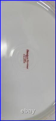 Theodore Haviland Limoges White gold leaf band 10 inch dinner plates Used 7ct Theodore Haviland Limoges White gold leaf band 10 inch dinner plates Used 7ct