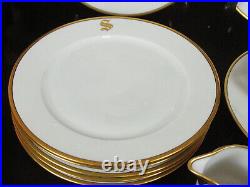 Thomas Bavaria Gold Monogrammed Sherratt's 10 Dinner Plates Creamer & Sugar Bowl